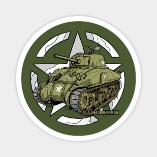 Sherman M4A1 WWII Army Tank History Magnet